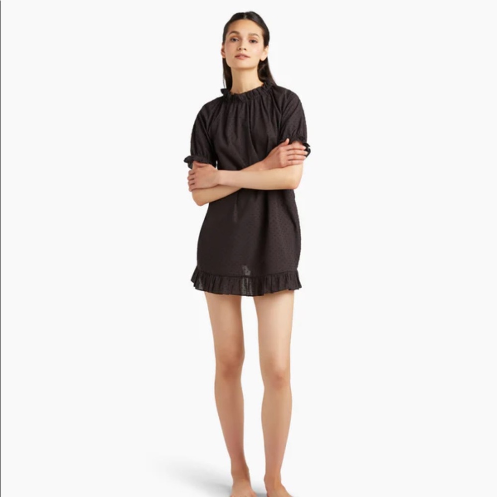 Katherine Nap Dress Black Swiss Dot | Size Small